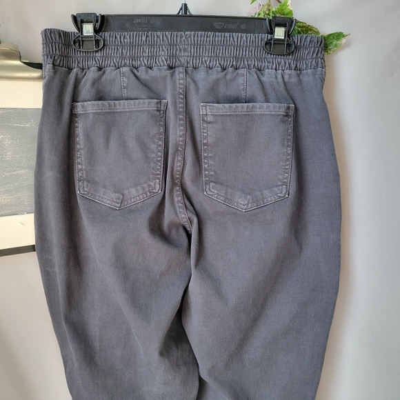 Spanx Stretch Twill Cargo Jogger Pant Washed Black Gray L - Picture 5 of 12